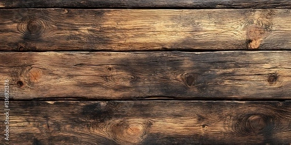 Obraz Rustic brown wooden planks background (1)