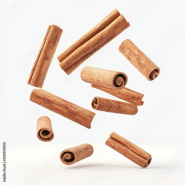 Obraz Cinnamon sticks levitating in the air