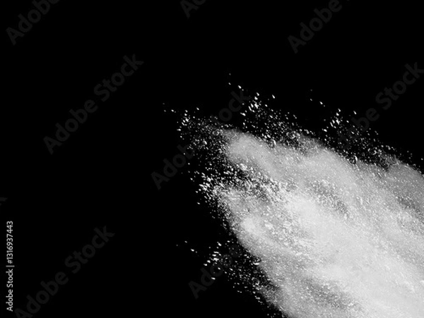 Fototapeta White color powder explosion isolated on white background. Colored cloud. Colorful dust explode. Paint Holi	