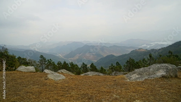Obraz mountain landscape with fog