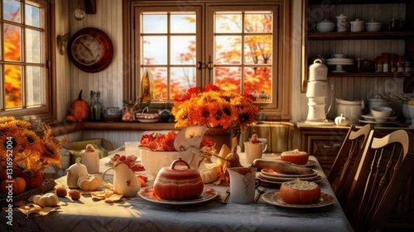 Obraz tablecloth kitchen thanksgiving