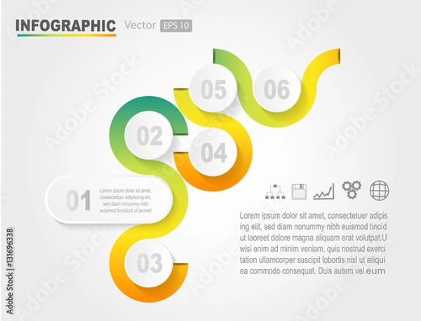 Obraz Infographic design template can be used for workflow layout, dia