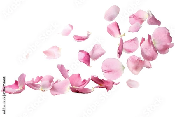 Obraz flower petals flying isolated on transparent background