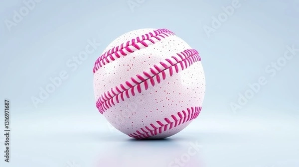 Fototapeta Stylized 3D softball logo, bright and inviting, refined details with a modern touch, high-resolution stock image.