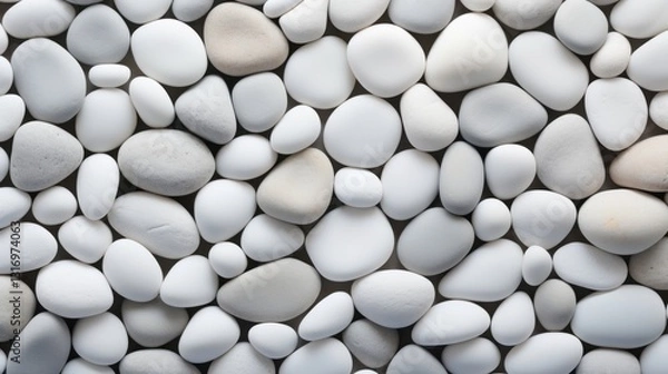 Fototapeta Abstract Background with White Round Stones in Creative Composition