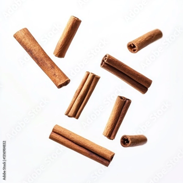 Obraz Cinnamon sticks levitating