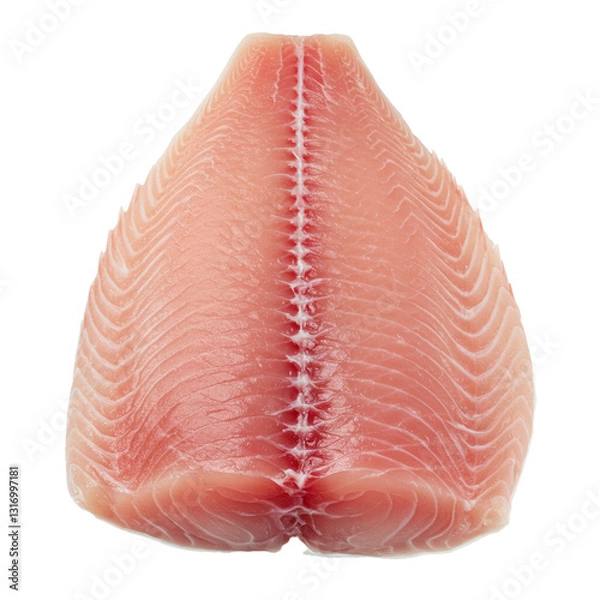 Fototapeta Fresh raw fish fillet available at the fish market for culinary use.