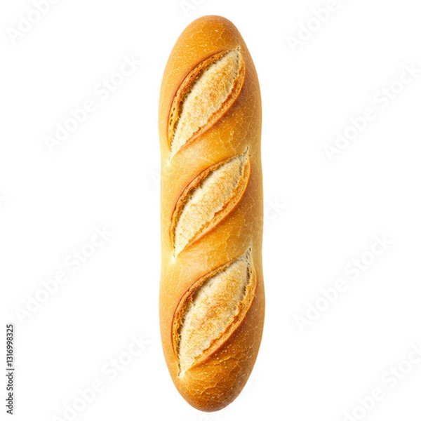 Fototapeta Fresh bakery bread with a crusty exterior and soft interior for daily enjoyment.