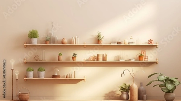 Fototapeta objects mockup wall