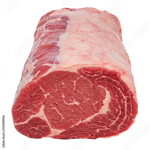 Fototapeta Fresh raw beef cut available at the butcher for quality meat preparation.