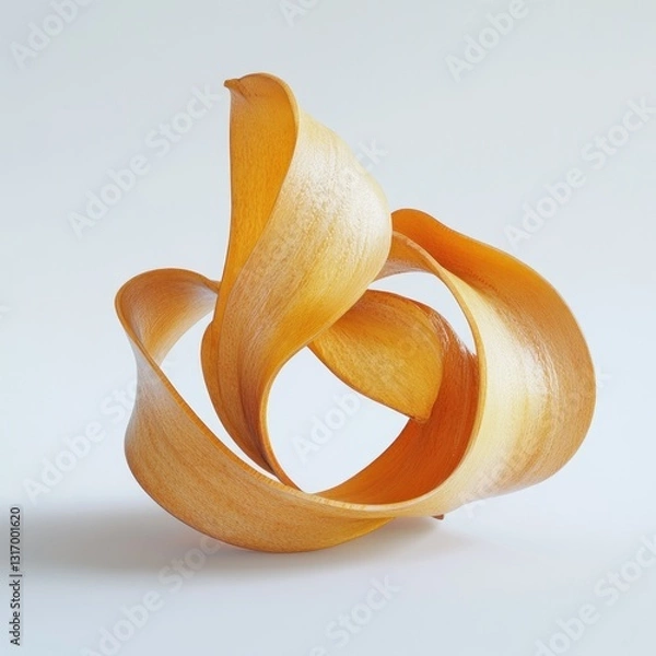 Obraz Abstract sculptural form, warm golden tones, organic shapes