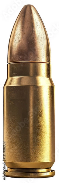 Fototapeta Bullet for Firearm. Rifle and Pistol Ammunition Isolated on Transparent Background