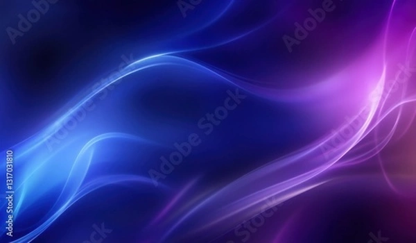 Fototapeta Abstract blue and purple glowing wave background.
