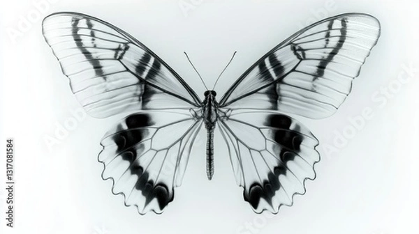 Fototapeta X-ray scan of butterfly with open wings nature gigapixel detail scientific concept