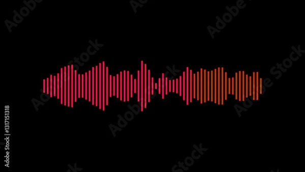 Fototapeta Audio music sound waveform. Abstract sound waves on black background. Audio wave digital frequency