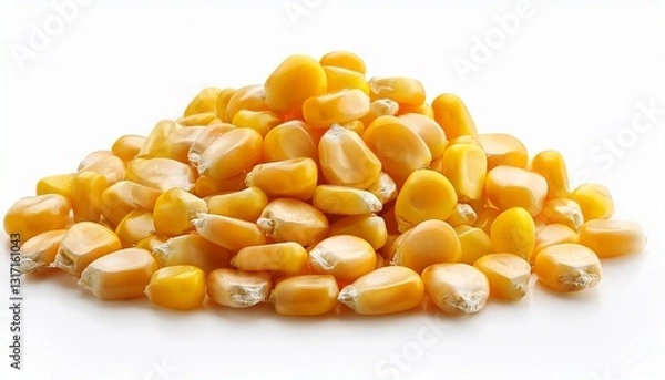 Fototapeta crisp high resolution image fresh corn seeds isolated on pure white perfect for fashion or culinary projects