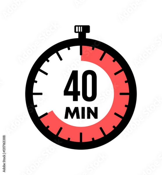 Obraz Stopwatch shows 40 minutes graphic design