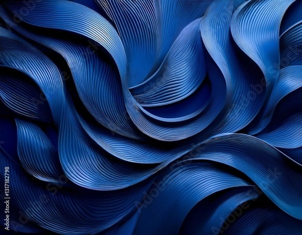 Fototapeta wallpaper abstract dark blue background with wavy pattern forming elegant texture