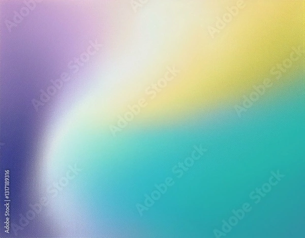 Fototapeta pastel blue purple lilac lavender green turquoise agua teal yellow beige white abstract background color gradient ombre noise grain granular particle spray line wave light soft pale metallic foil