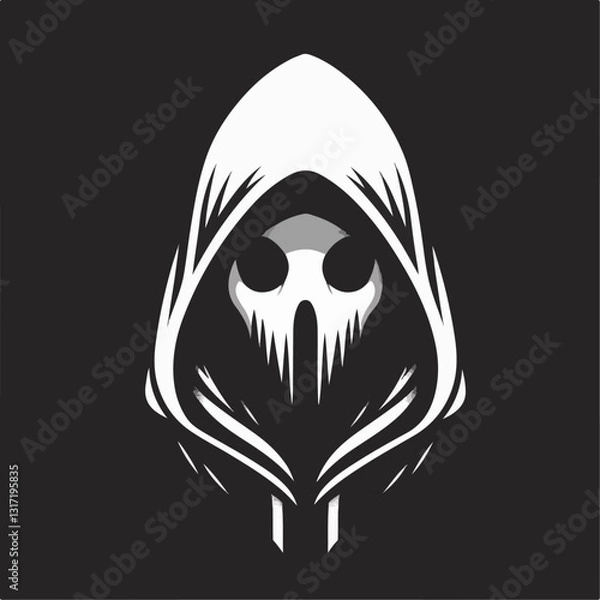 Fototapeta 
vector illustration of a person wearing a hood 
