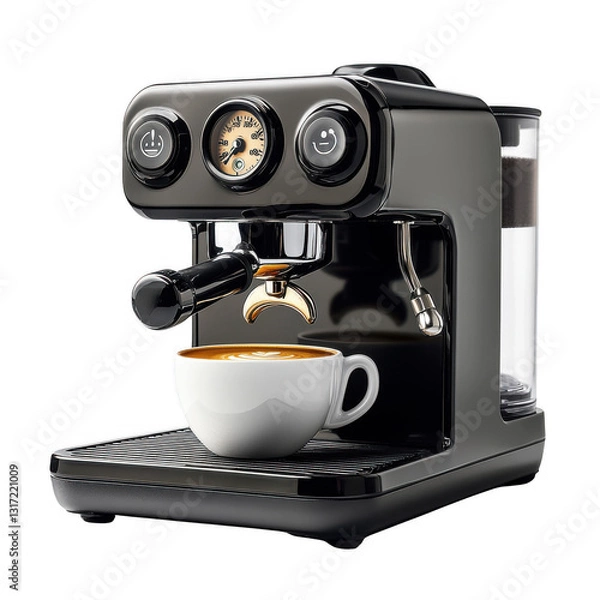 Fototapeta Portable espresso machine with manual pump isolated on white background.PNG