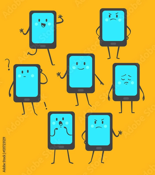 Fototapeta Cute Phone Set