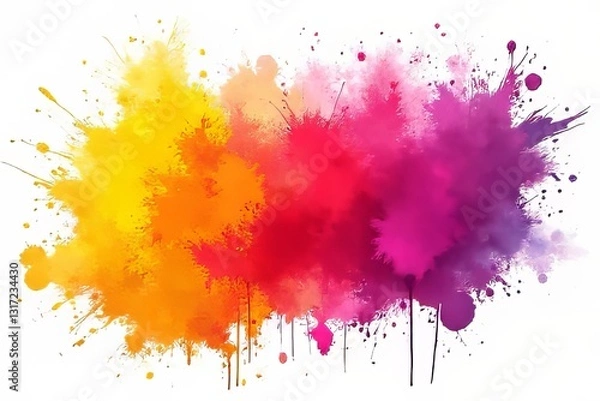 Fototapeta Vibrant Abstract Watercolor Splashes Background Design