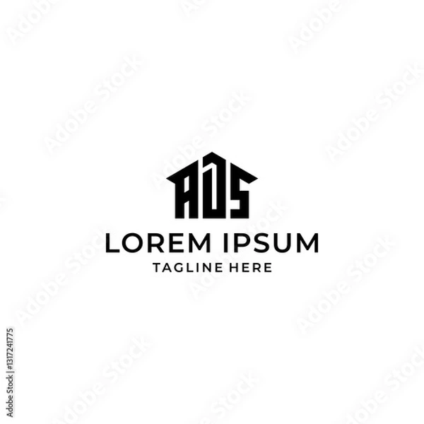 Obraz a d s ads initial house logo design vector graphic idea creative