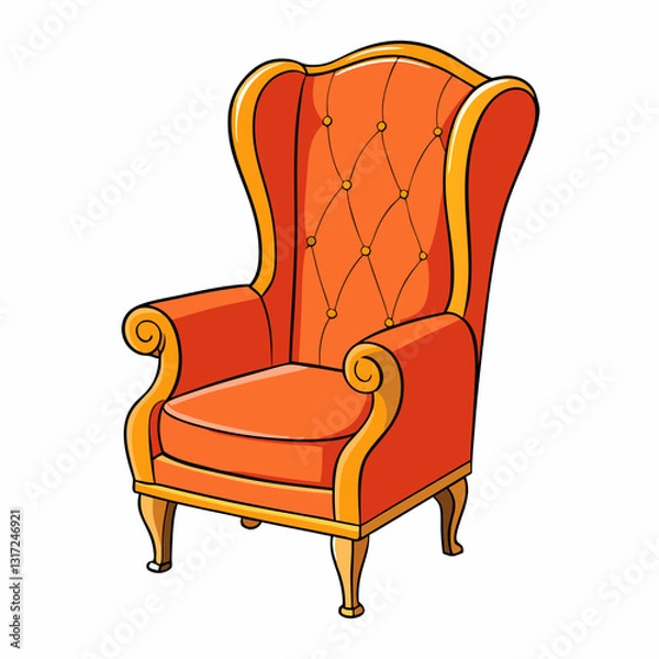 Obraz wingback chair isolated on white background