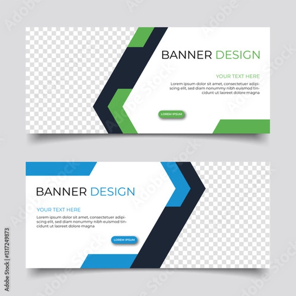 Fototapeta Modern business banner abstract design. Clean simple creative background vector template design
