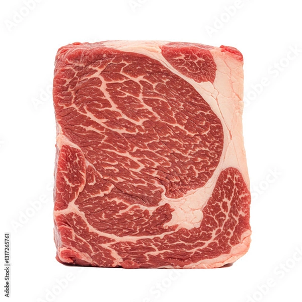 Obraz Fresh raw beef cut available at the butcher for quality meat preparation.