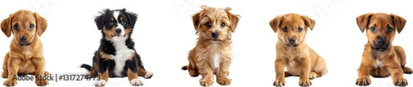 Fototapeta Puppy on transparent background collection set