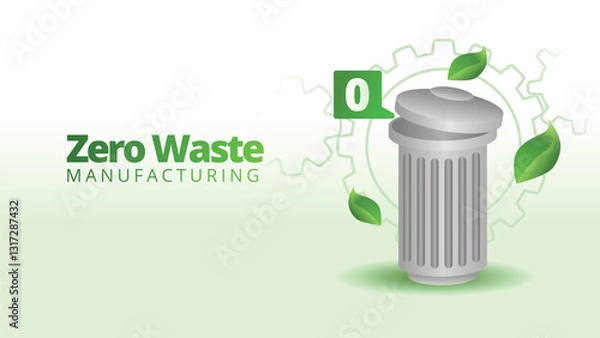 Obraz Zero-Waste Manufacturing concept. green manufacturing template scren size vector illustration