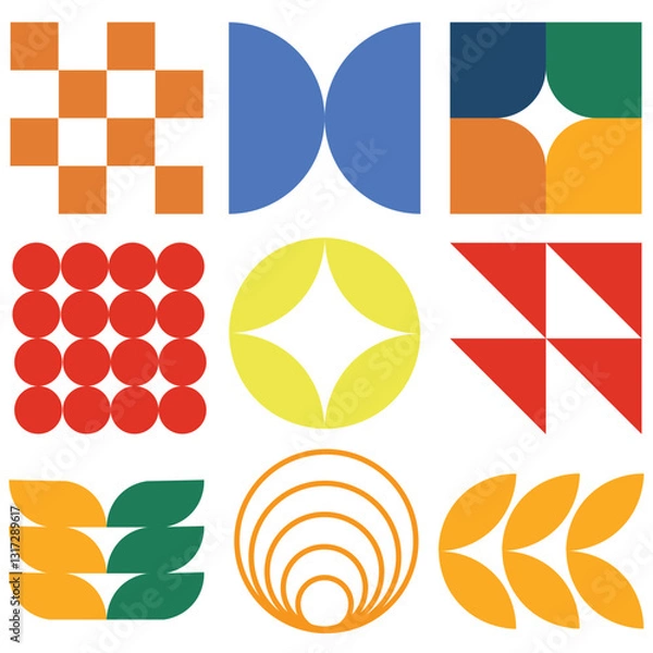 Obraz Abstract Shapes Vector – A Colorful Collection of Geometric and Minimalist Design Elements