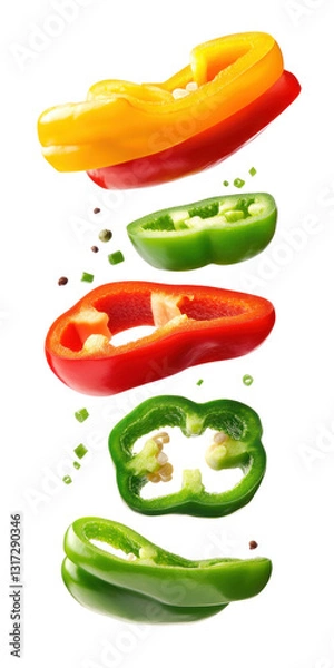 Obraz red and green peppers
