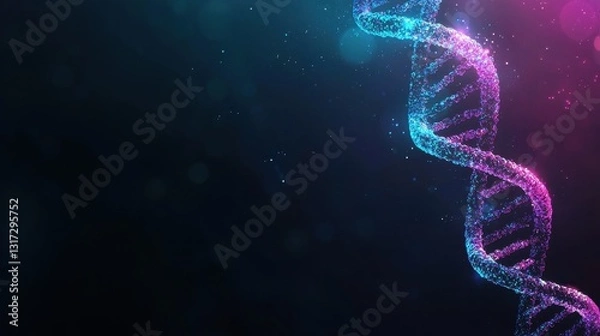 Fototapeta Abstract DNA Helix Structure with Bokeh Effect in Vibrant Colors