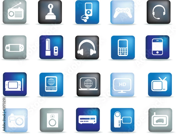 Fototapeta ELECTRONIC ICONS BUTTONS