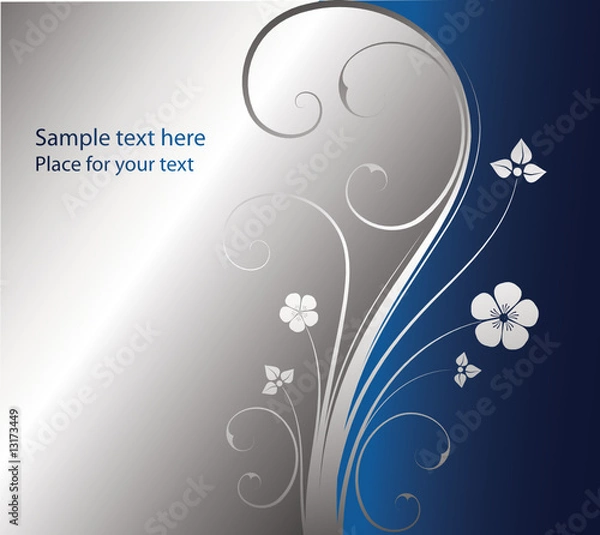 Fototapeta silver floral background