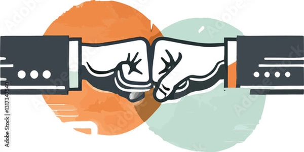 Fototapeta Fist Bump Partnership .  A business partnership. the image features two people bumping fists in a gesture of collaboration and partnership.