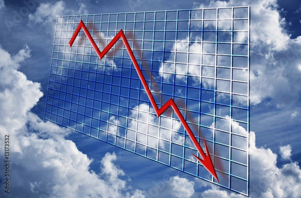 Obraz Financial crisis graph decline