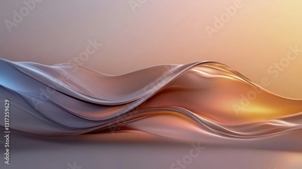 Fototapeta Abstract flowing waves with warm and cool tones.