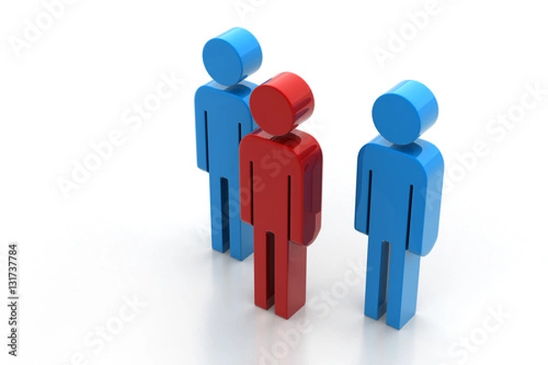 Fototapeta 3d people and leader