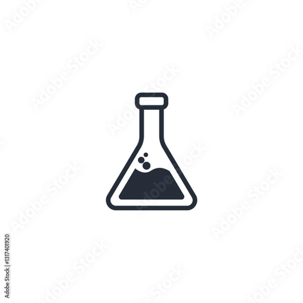 Fototapeta Chemistry flask icon symbol vector sign isolated on white background illustration for graphic and web design