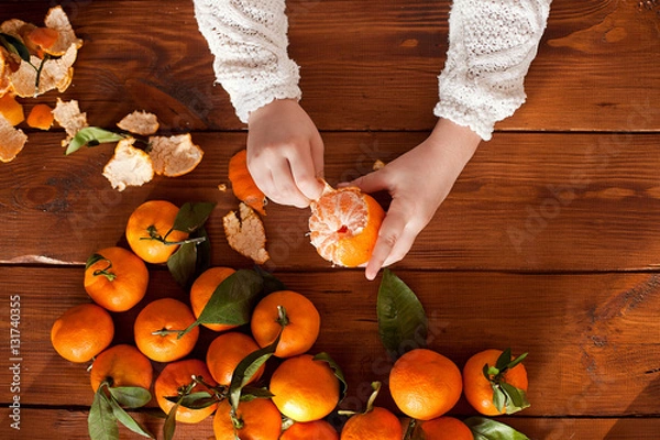 Obraz Ręce czyste mandarynki