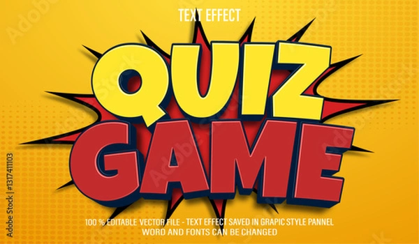 Obraz Quiz Game 3d editable text effect style