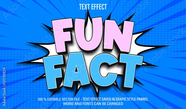 Obraz Fun Fact 3d editable text effect style