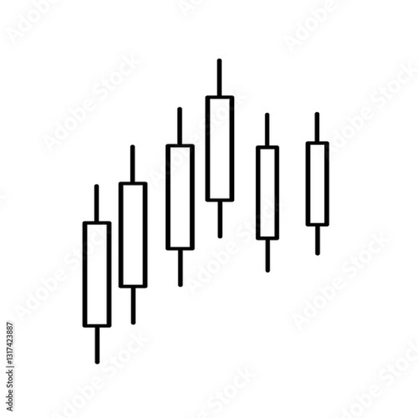 Fototapeta flat candlestick chart icon vector
