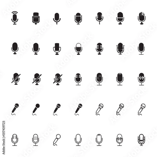 Obraz Podcast Microphone Icon - Vector EPS for Audio and Studio Designs