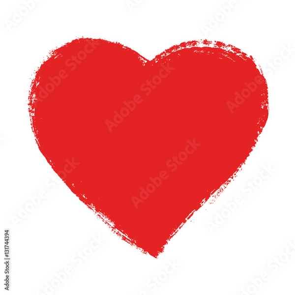 Fototapeta Red watercolor speech bubble, hand drawn heart element. Vector backgrRed speech bubble, hand drawn heart element. Vector background.ound.