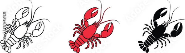 Fototapeta lobster icon symbol template for graphic and web design collection logo vector illustration